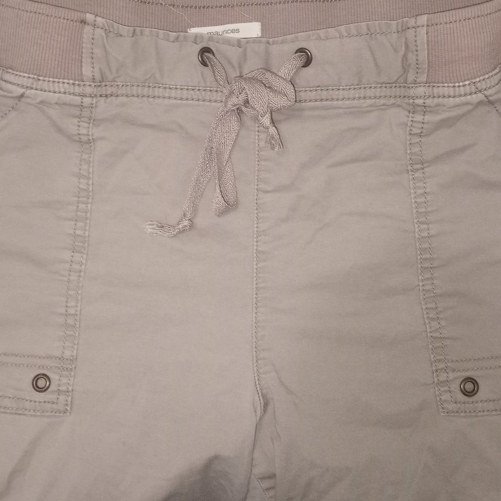 Maurices -Womens Capri Pants -Size 16W - Cuffed Ankles - Tan -